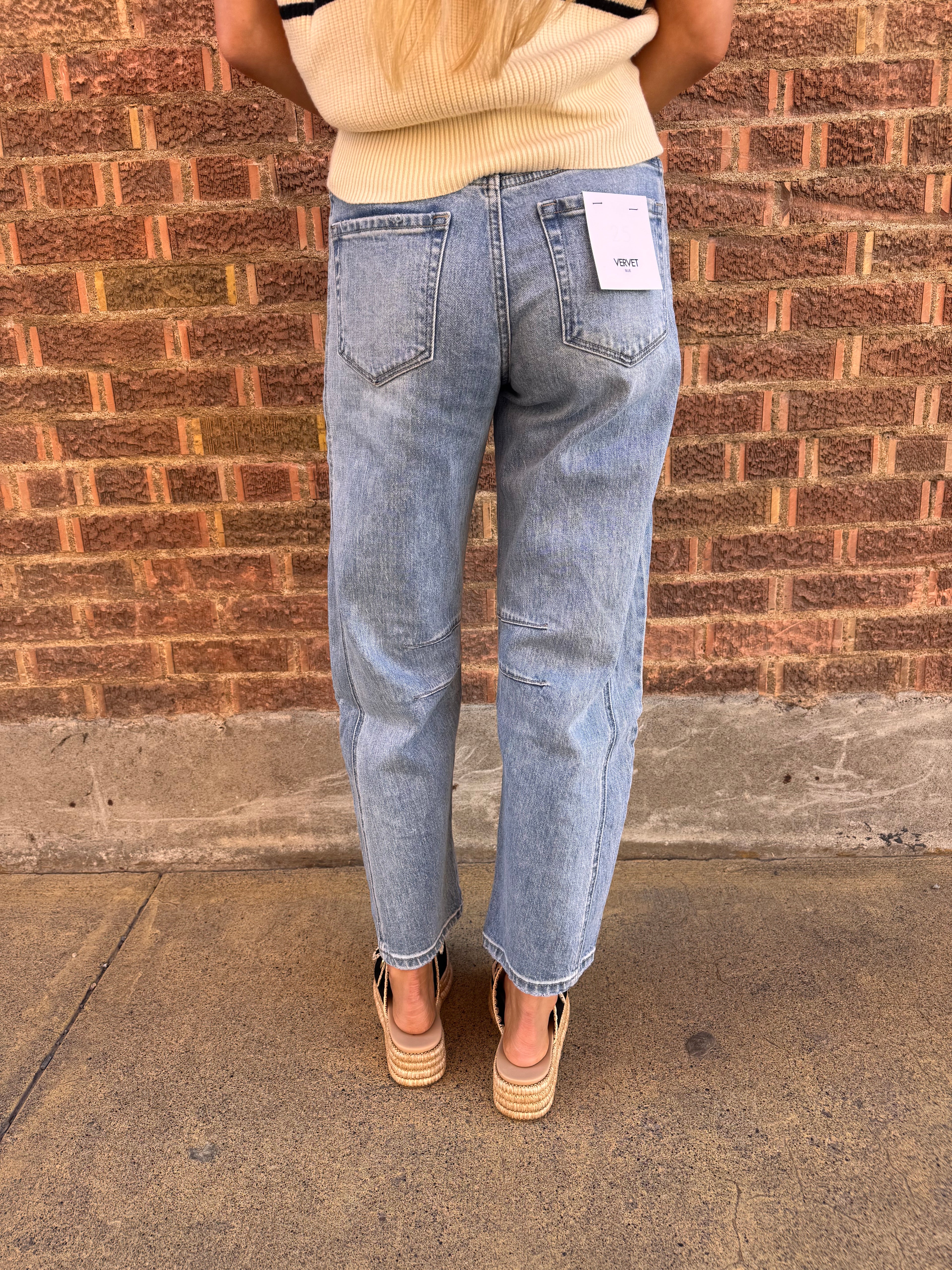Indigo Barrel High-Rise Jeans