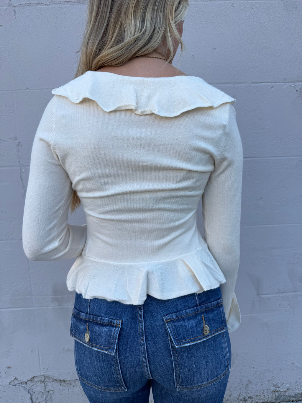 Vanilla Ruffle Charm Blouse