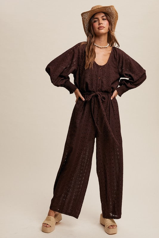 Brown Lace Jumpsuit