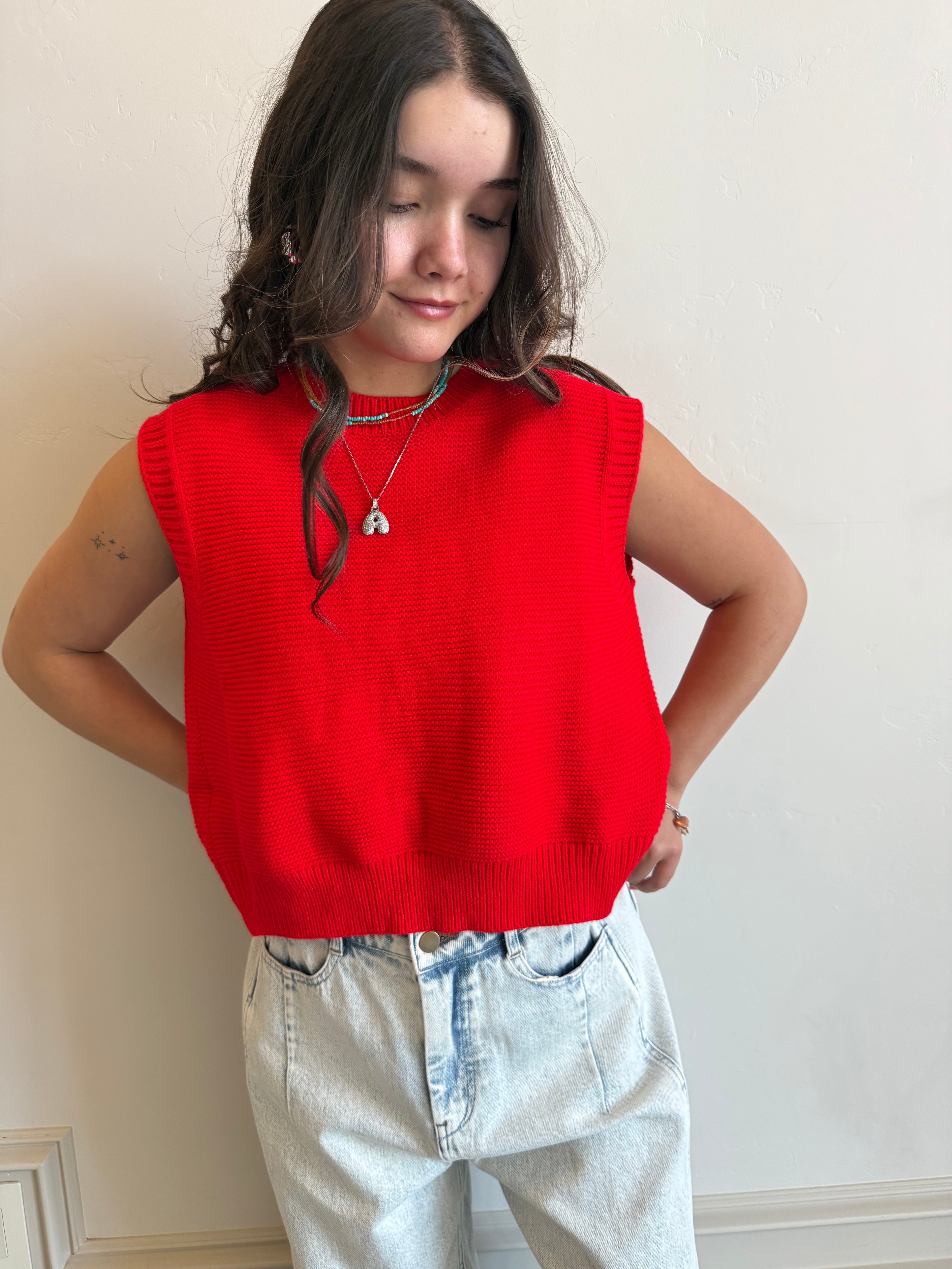Cherry Twist Knit Sweater