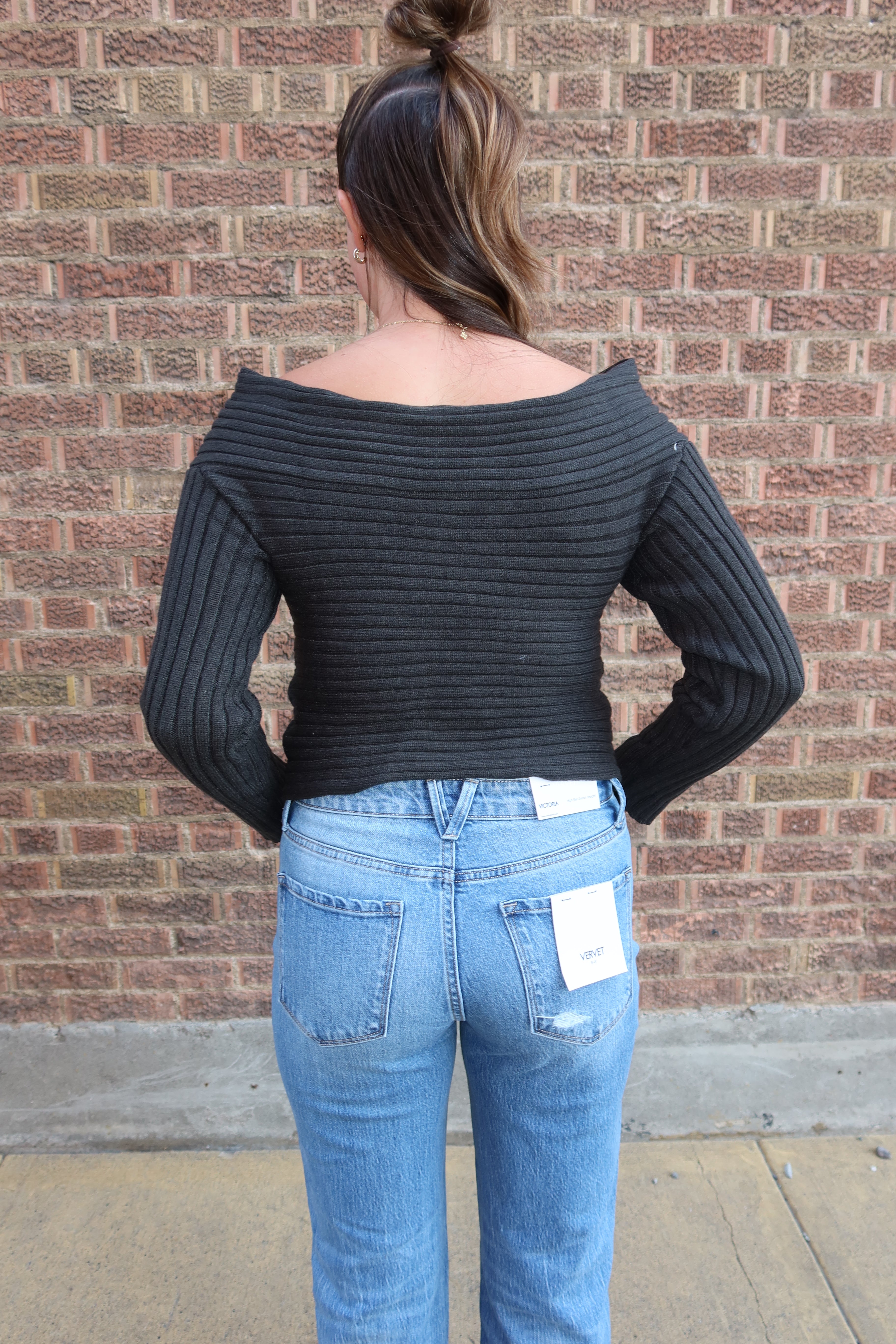 Evergreen Off-Shoulder Sweater
