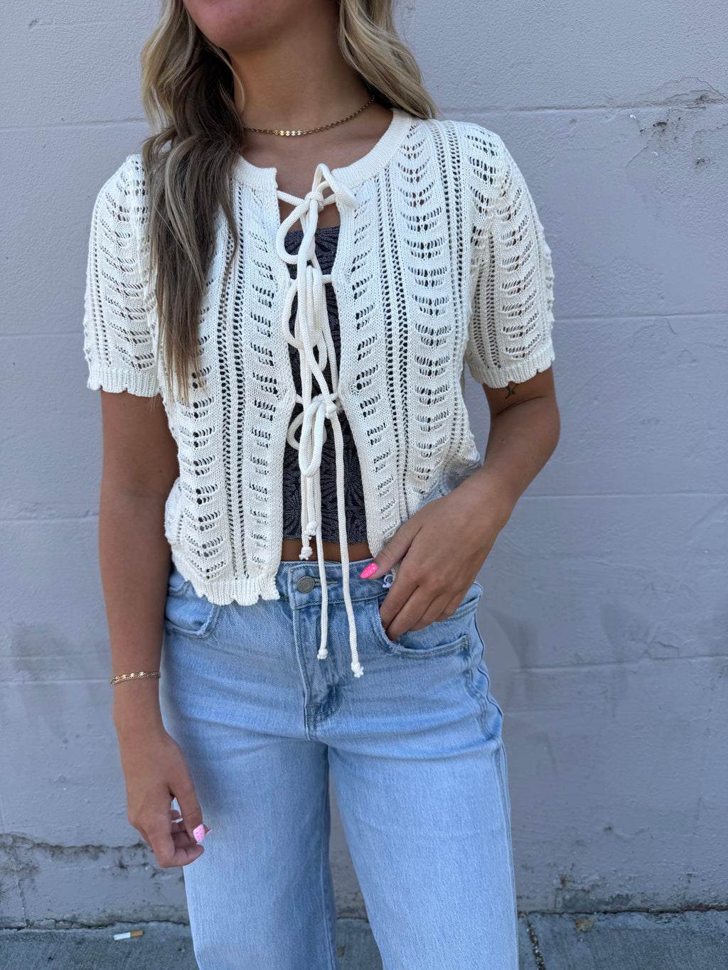 Sweet Knit-Tie Sweater
