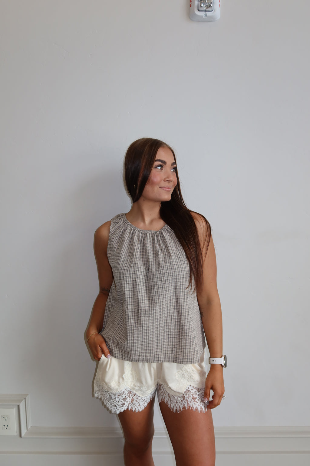 Moonstone Check Blouse