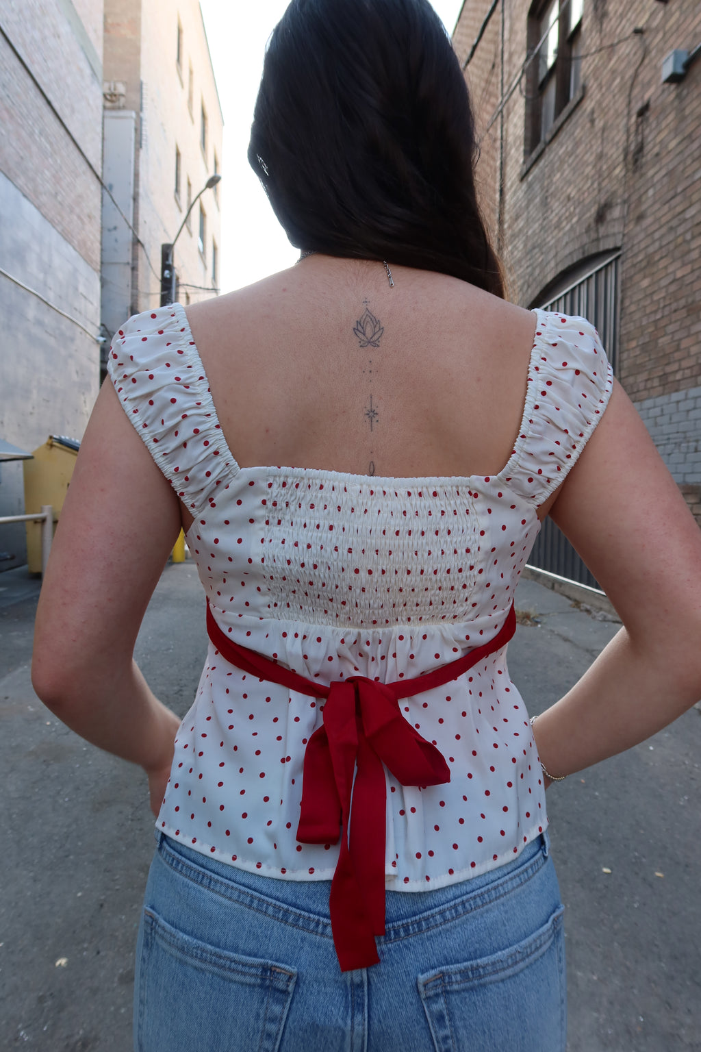 Red Polka Dop Top