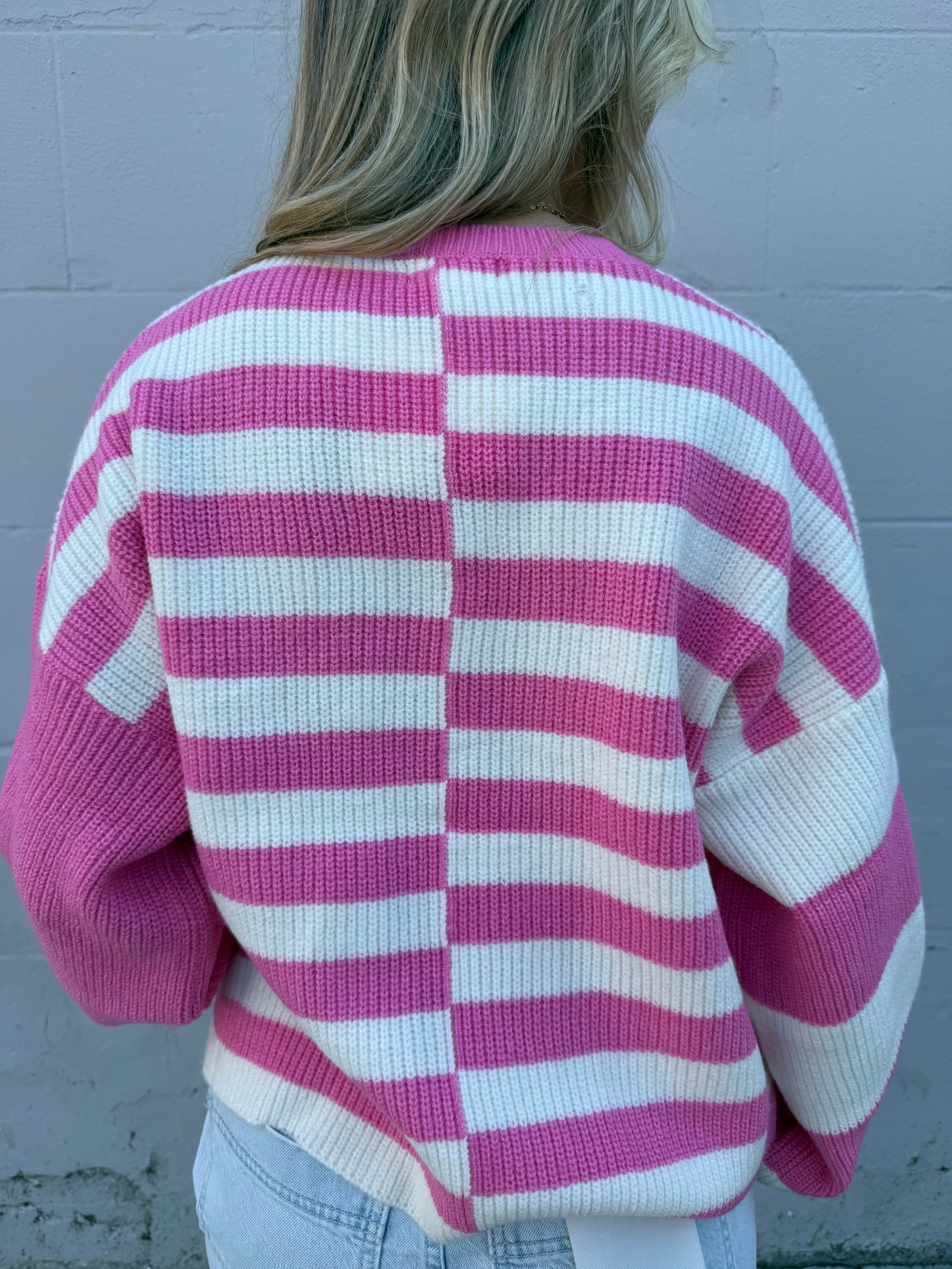 Bubblegum Check Sweater