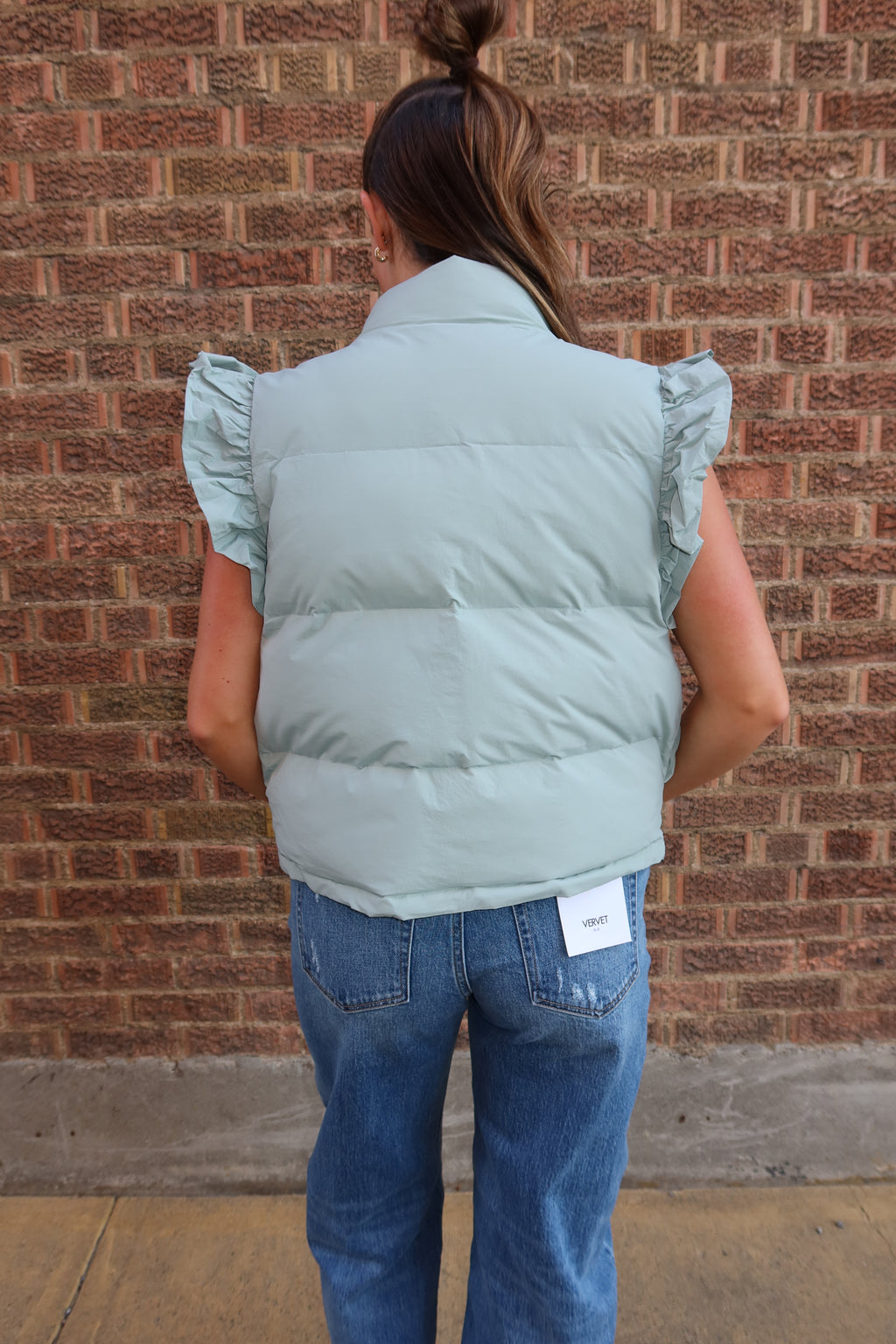 Coastal Breeze Ruffle Puffer Vest