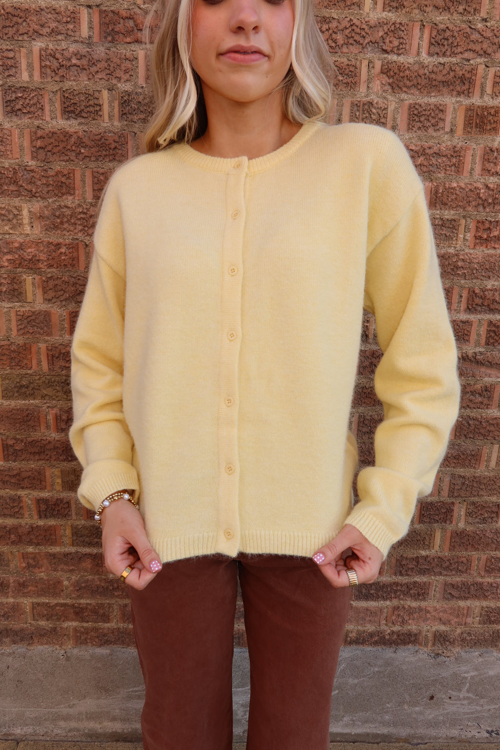Golden Glow Button Sweater