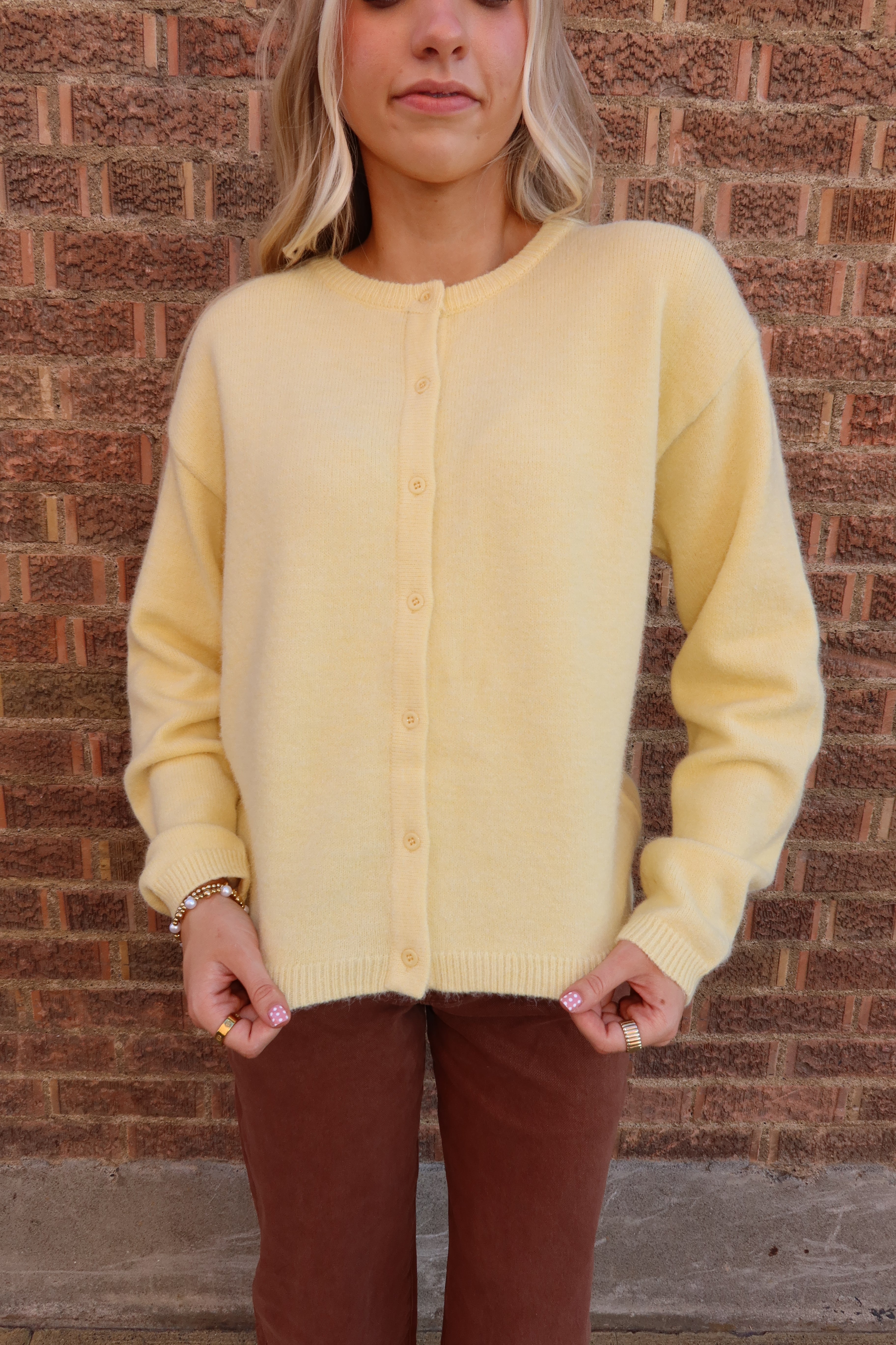 Golden Glow Button Sweater