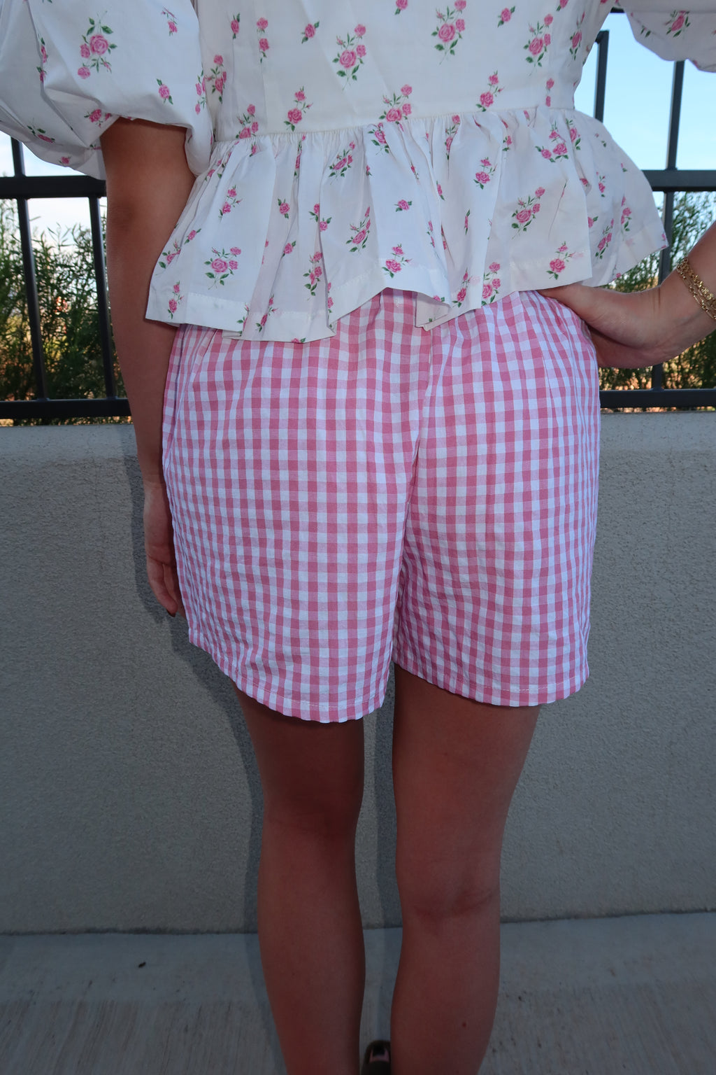 Rosé Plaid Breeze Short