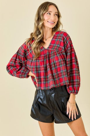 Christmas Plaid Top