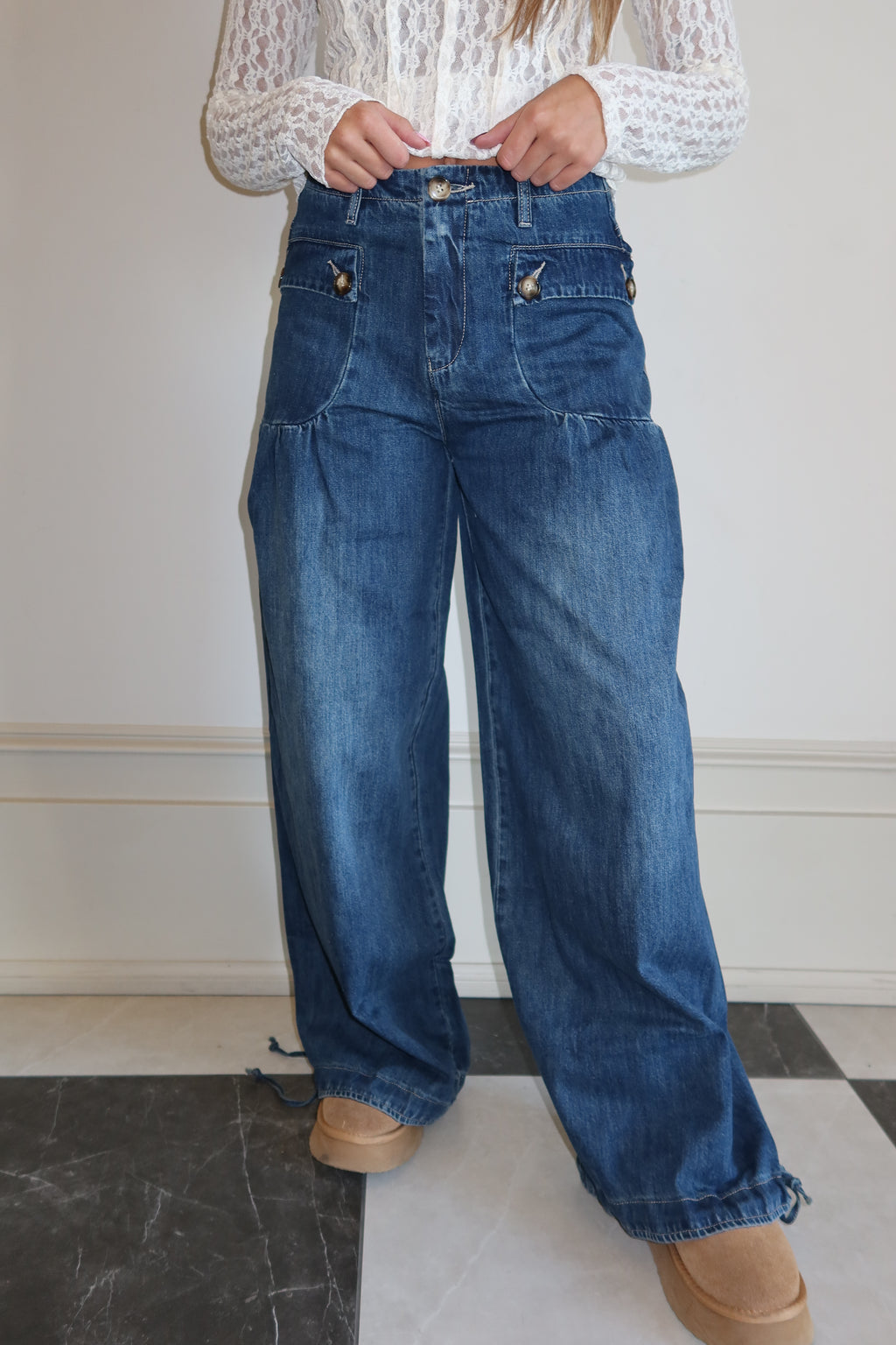 Midnight Pleat Denim