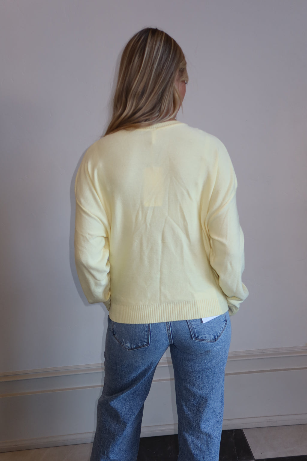 Lemon Glow Button-Up Sweater