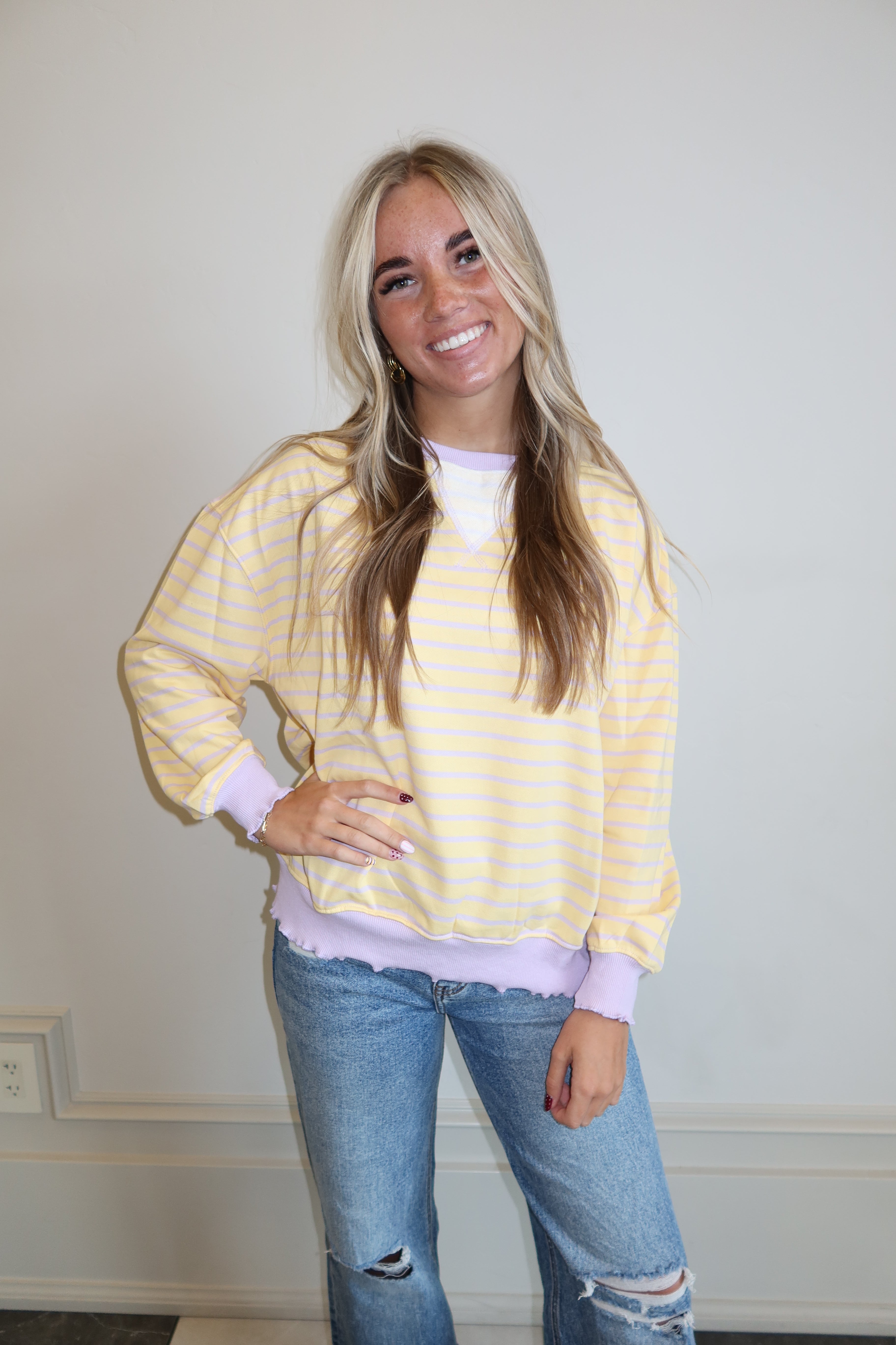 Sunshine Stripe Lightweight Sweatshirt