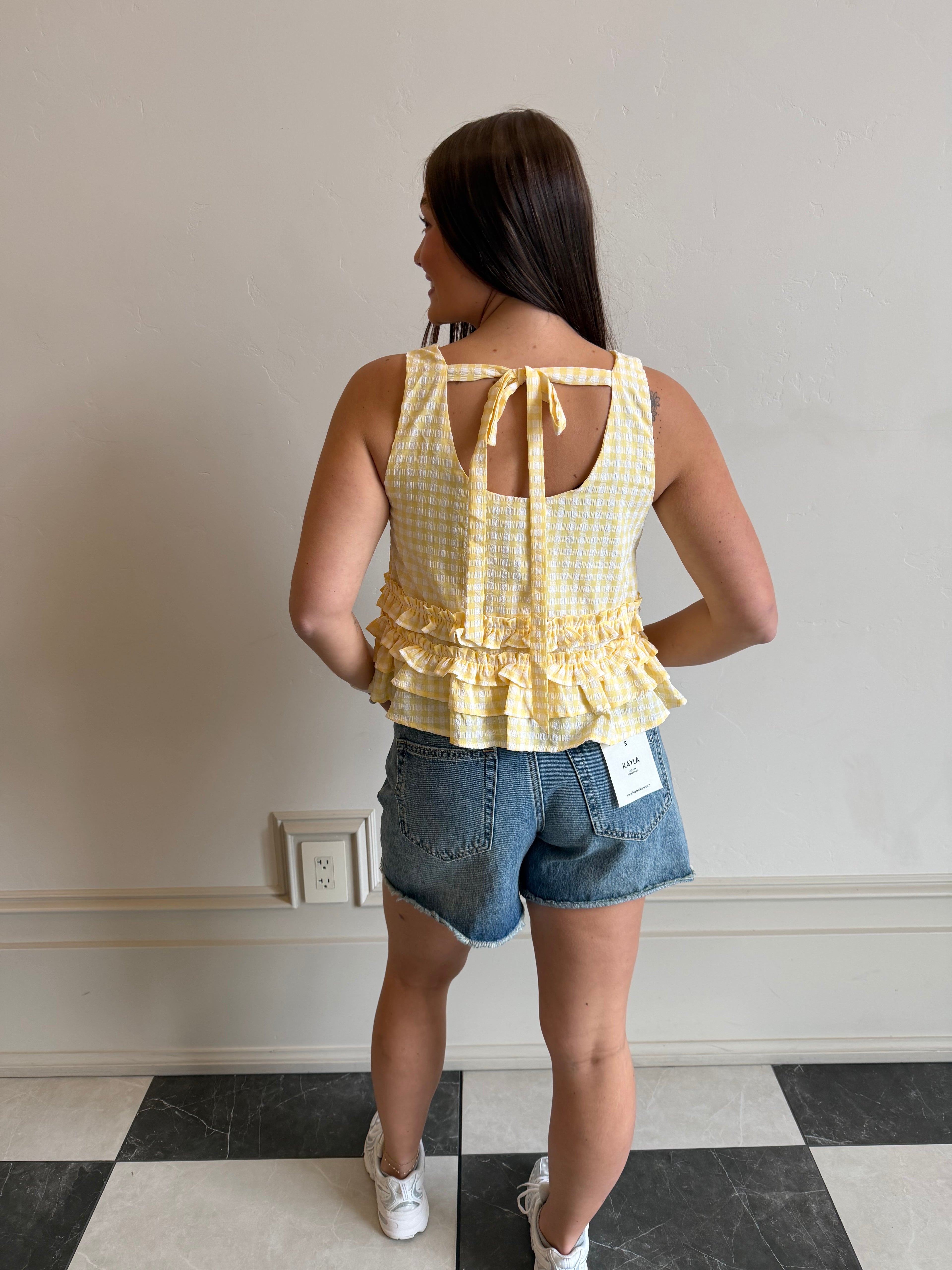 Golden Gingham Tank