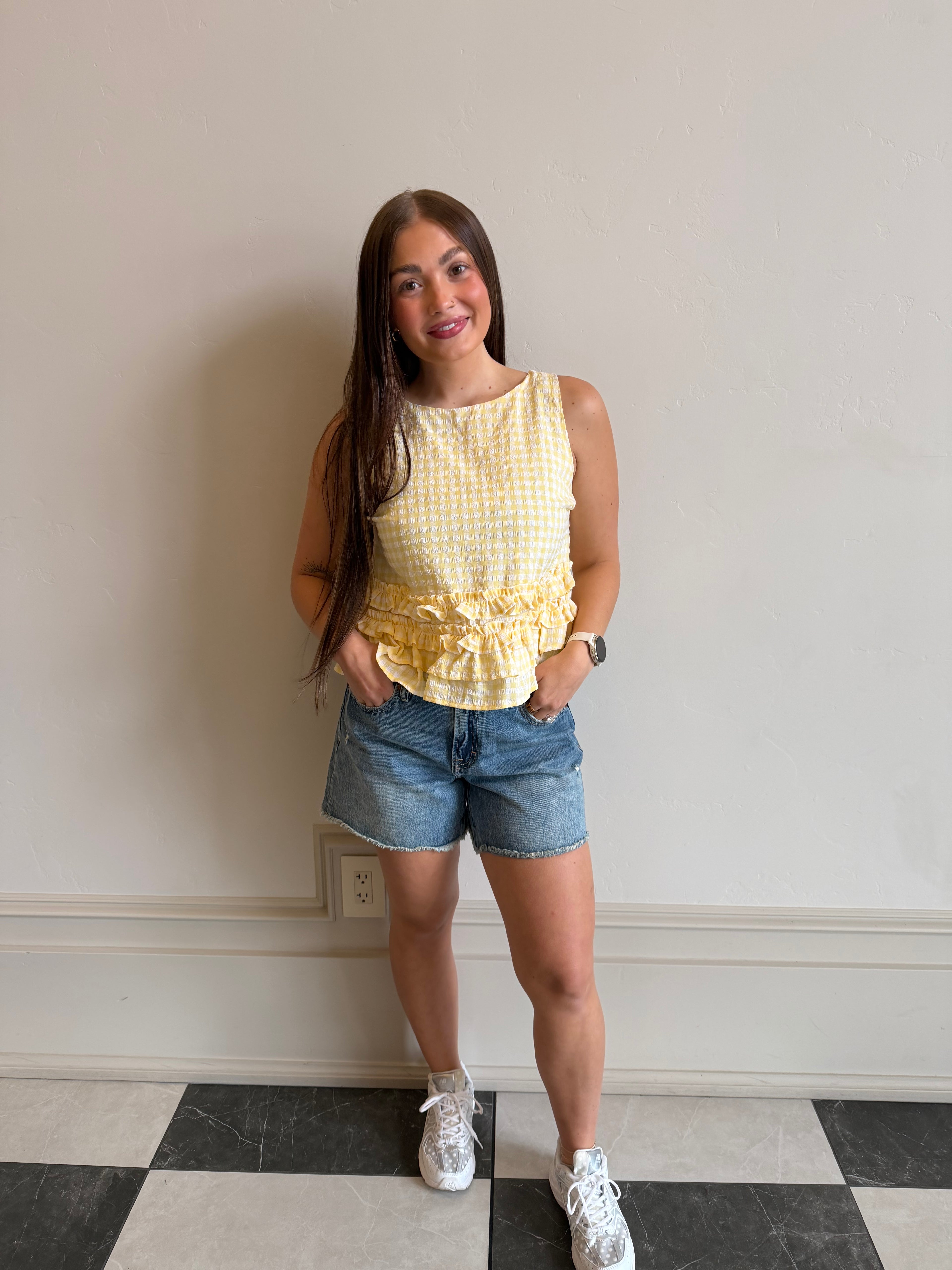 Golden Gingham Tank
