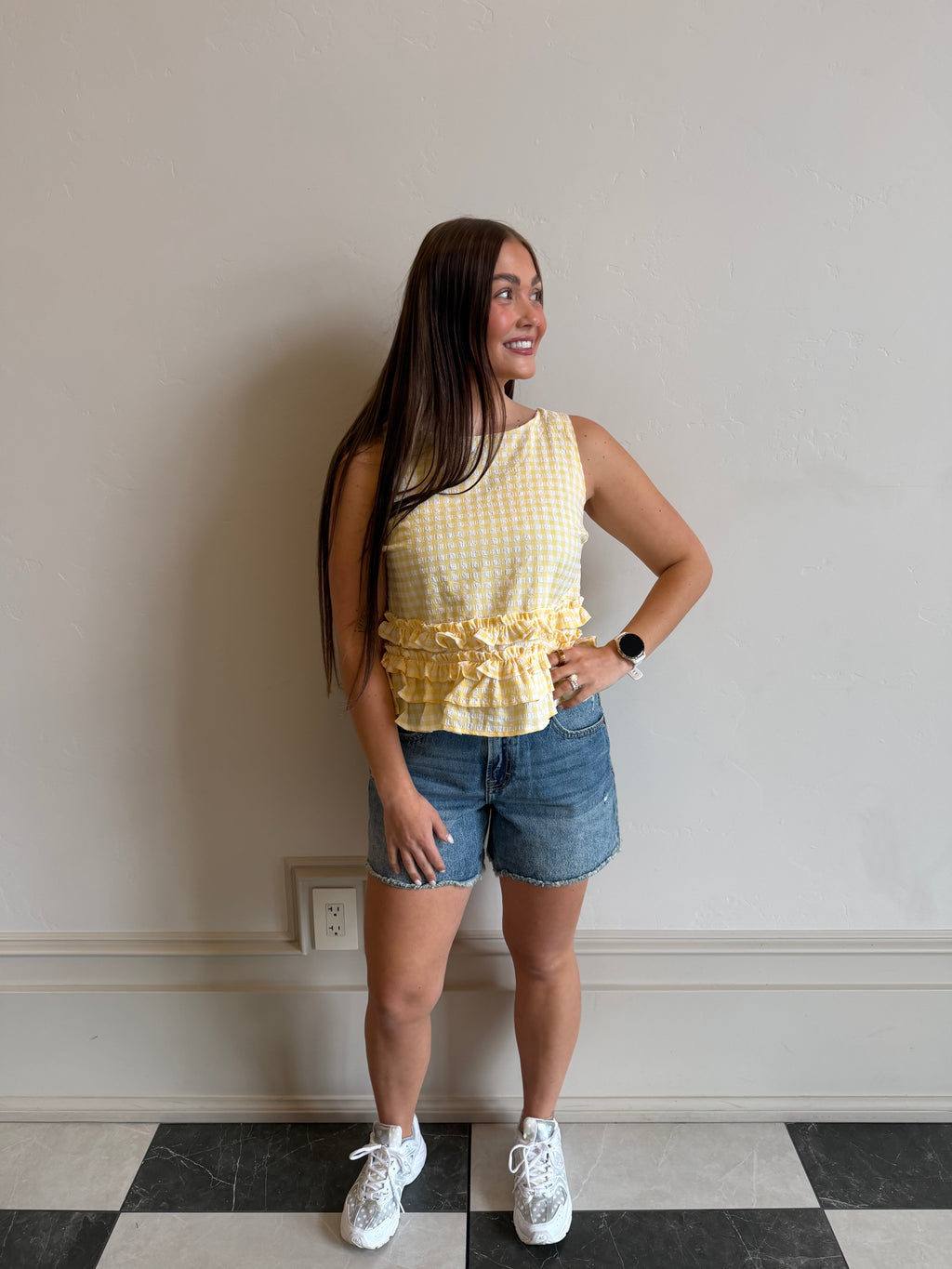Golden Gingham Tank