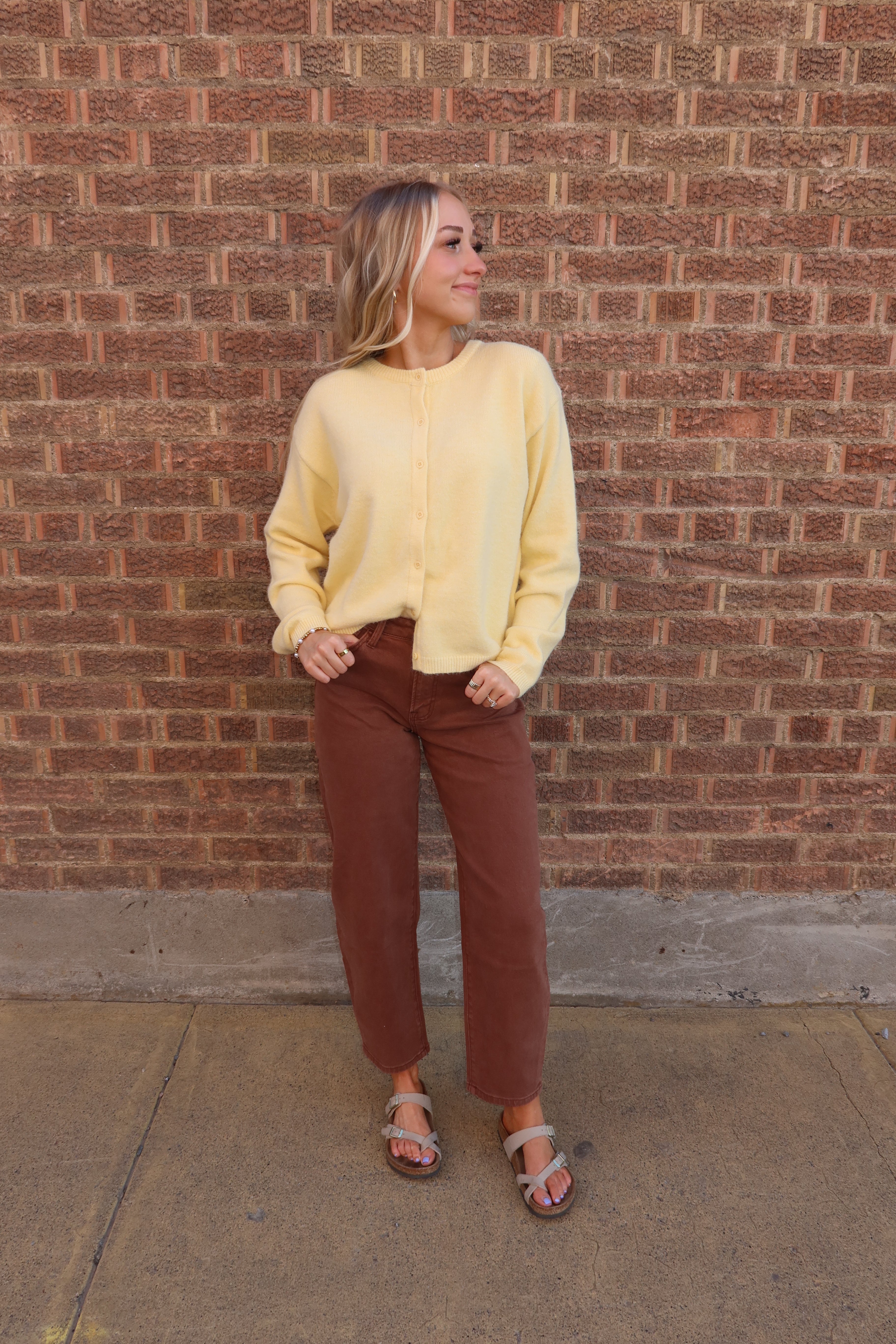 Golden Glow Button Sweater