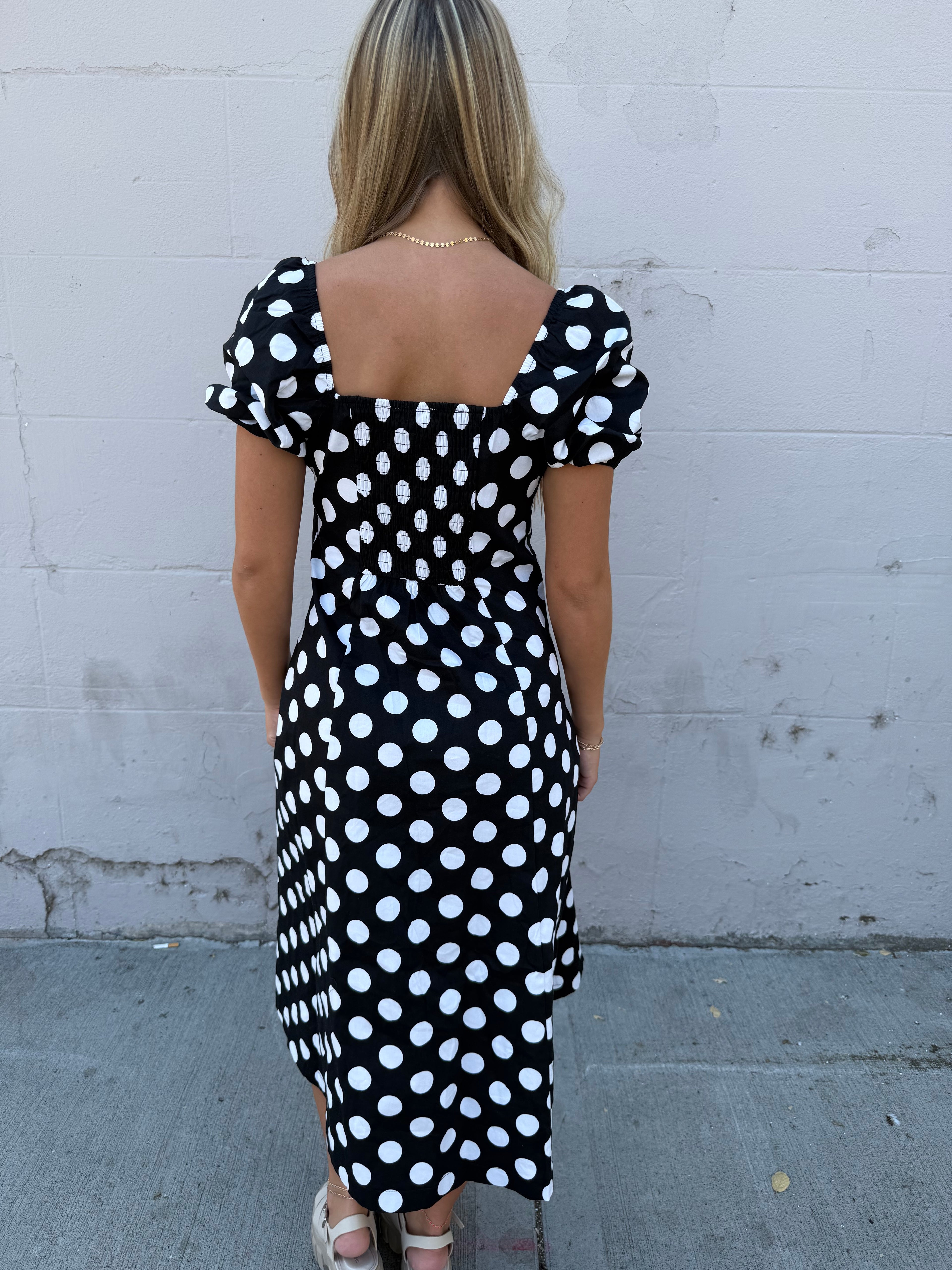 Midnight Dots Midi Dress
