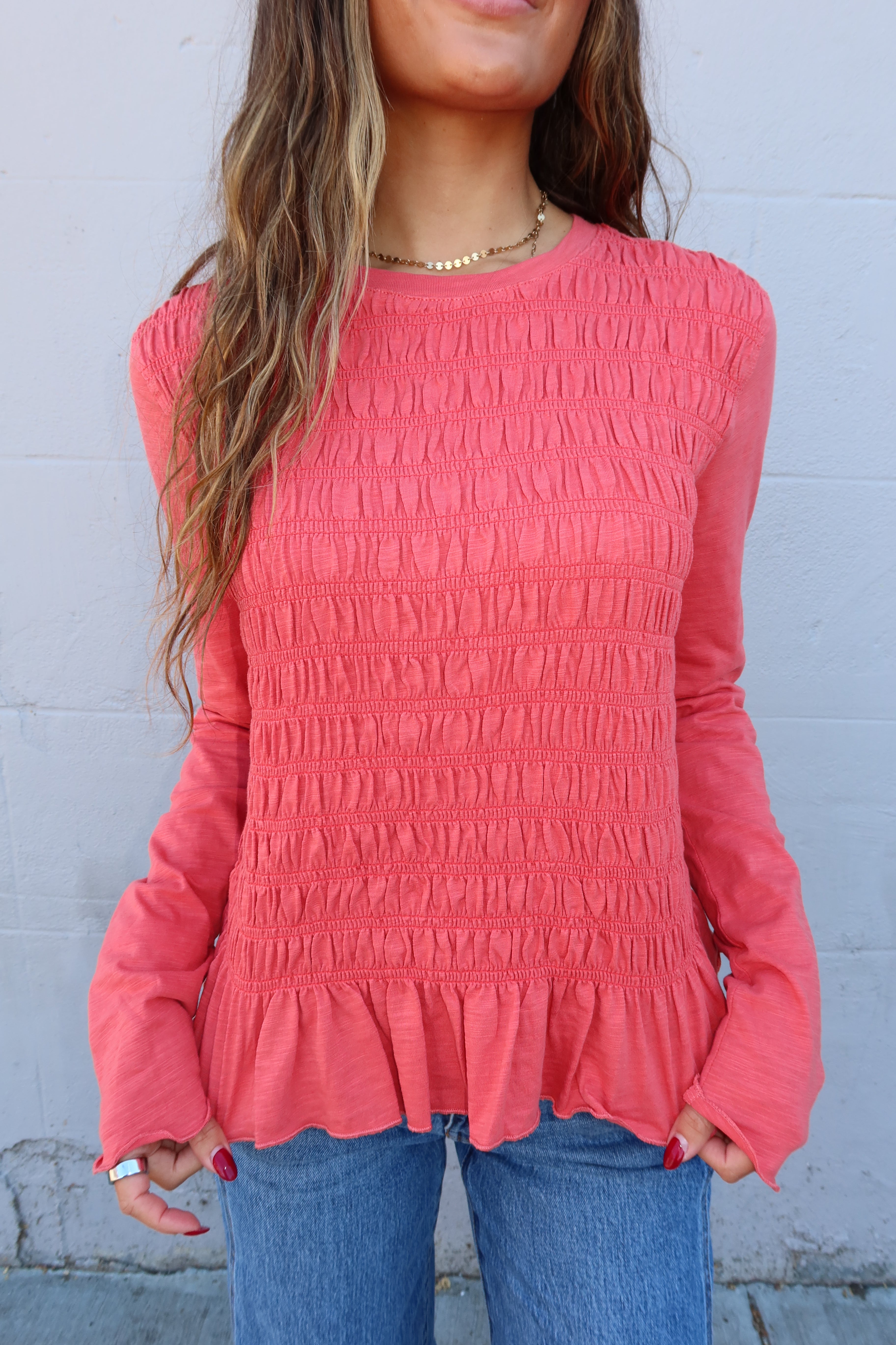 Sunset Ruffle Cinch Top
