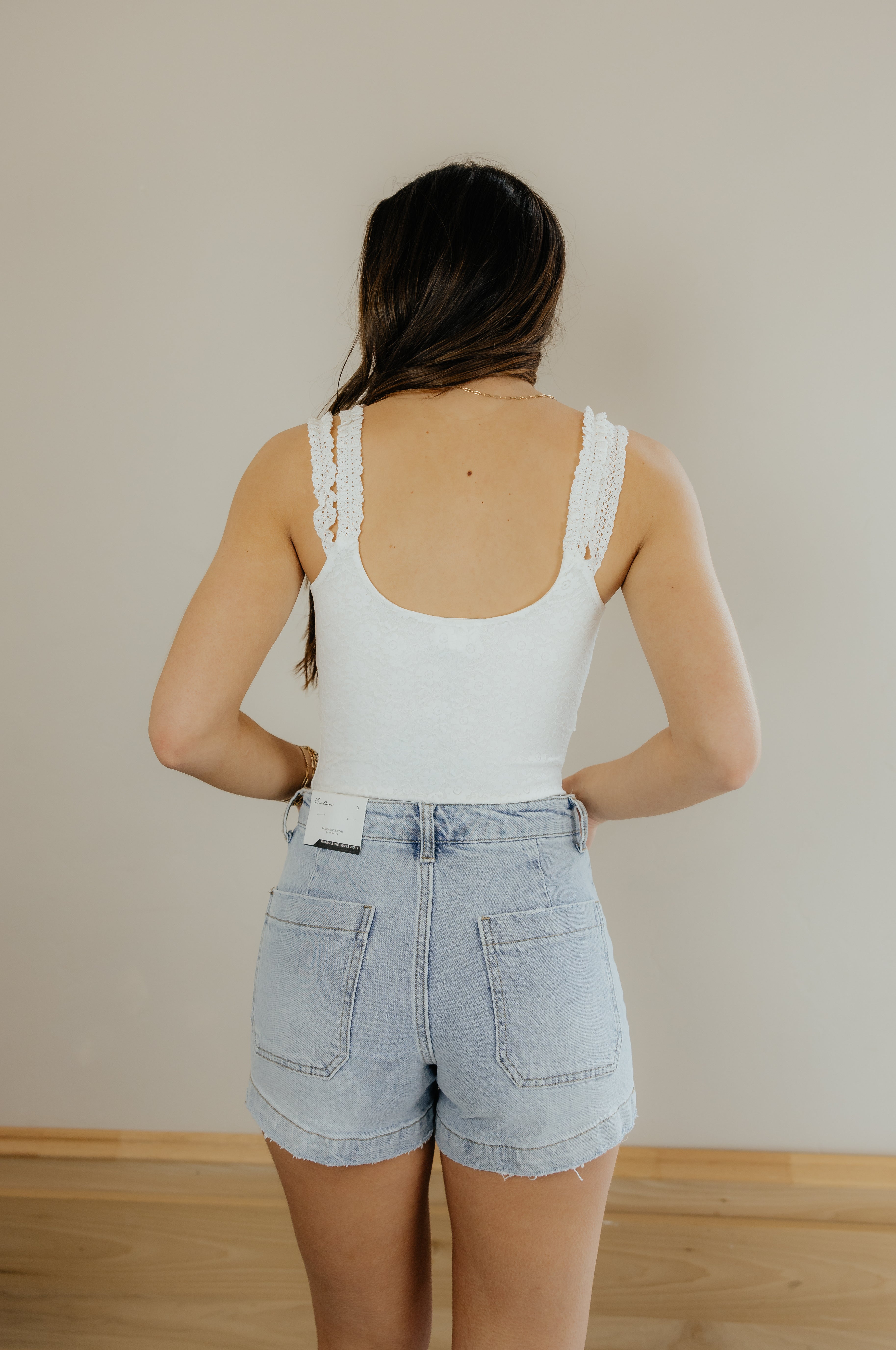 White luxe lace bodysuit