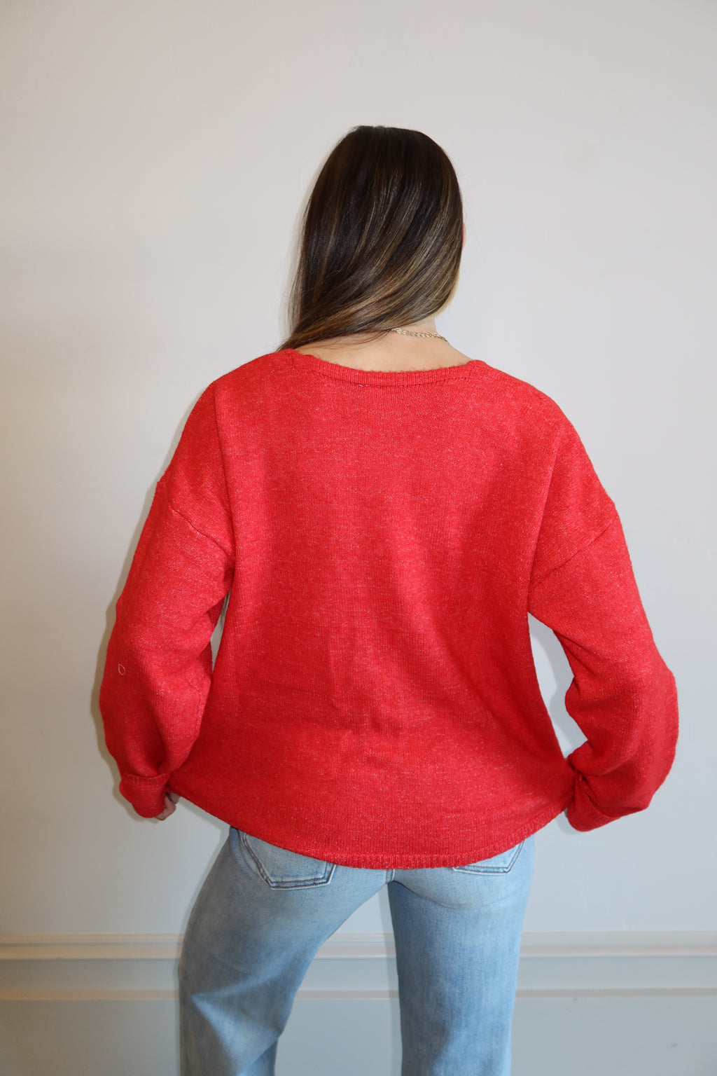 Red Bow Knit Sweater