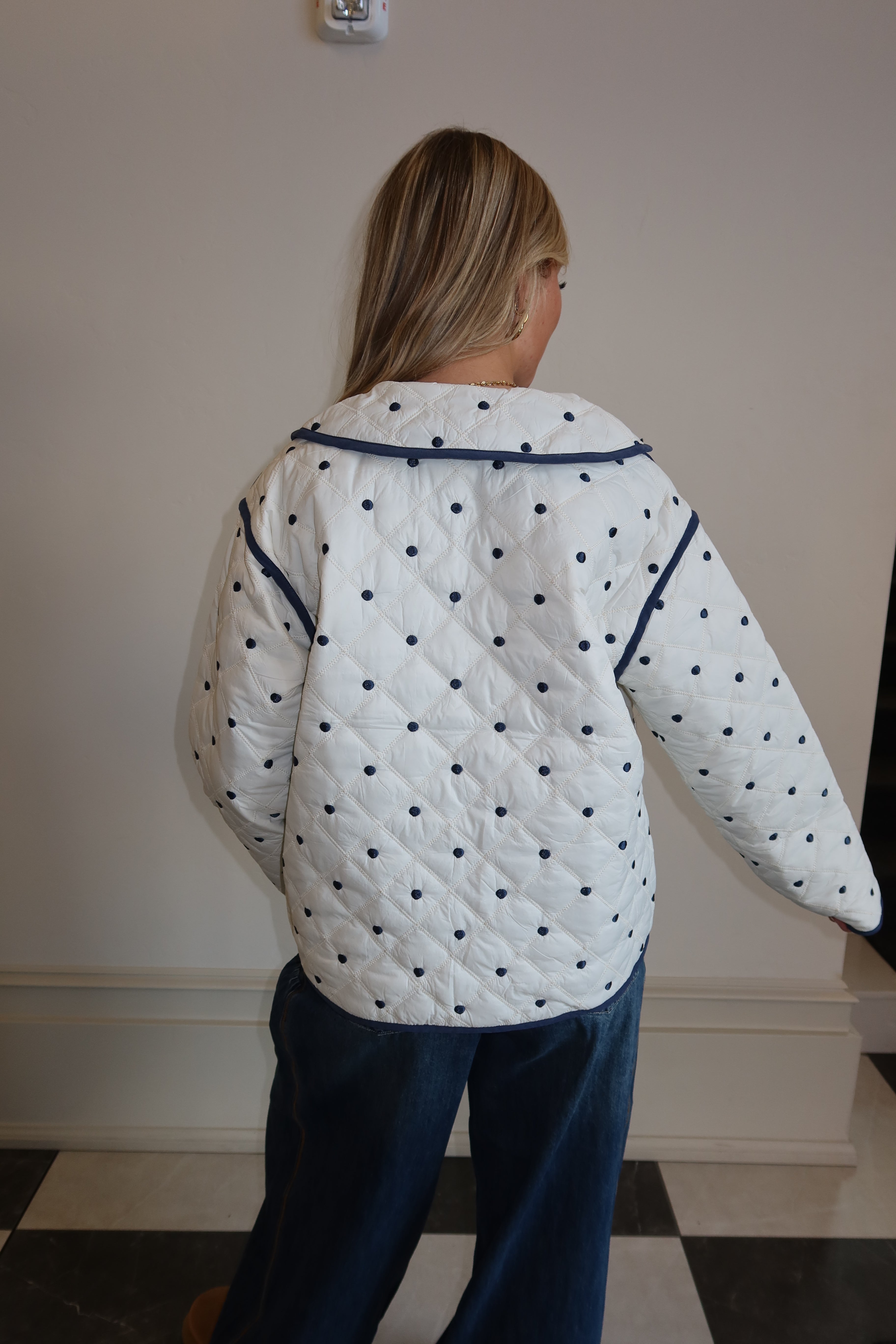 Navy Dotted Charm Coat