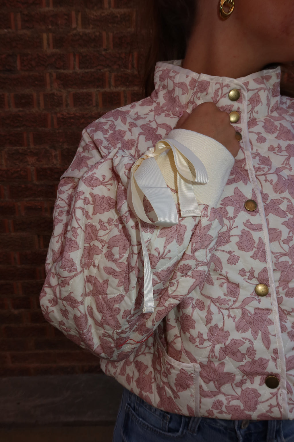 Ivory Pink Floral Jacket