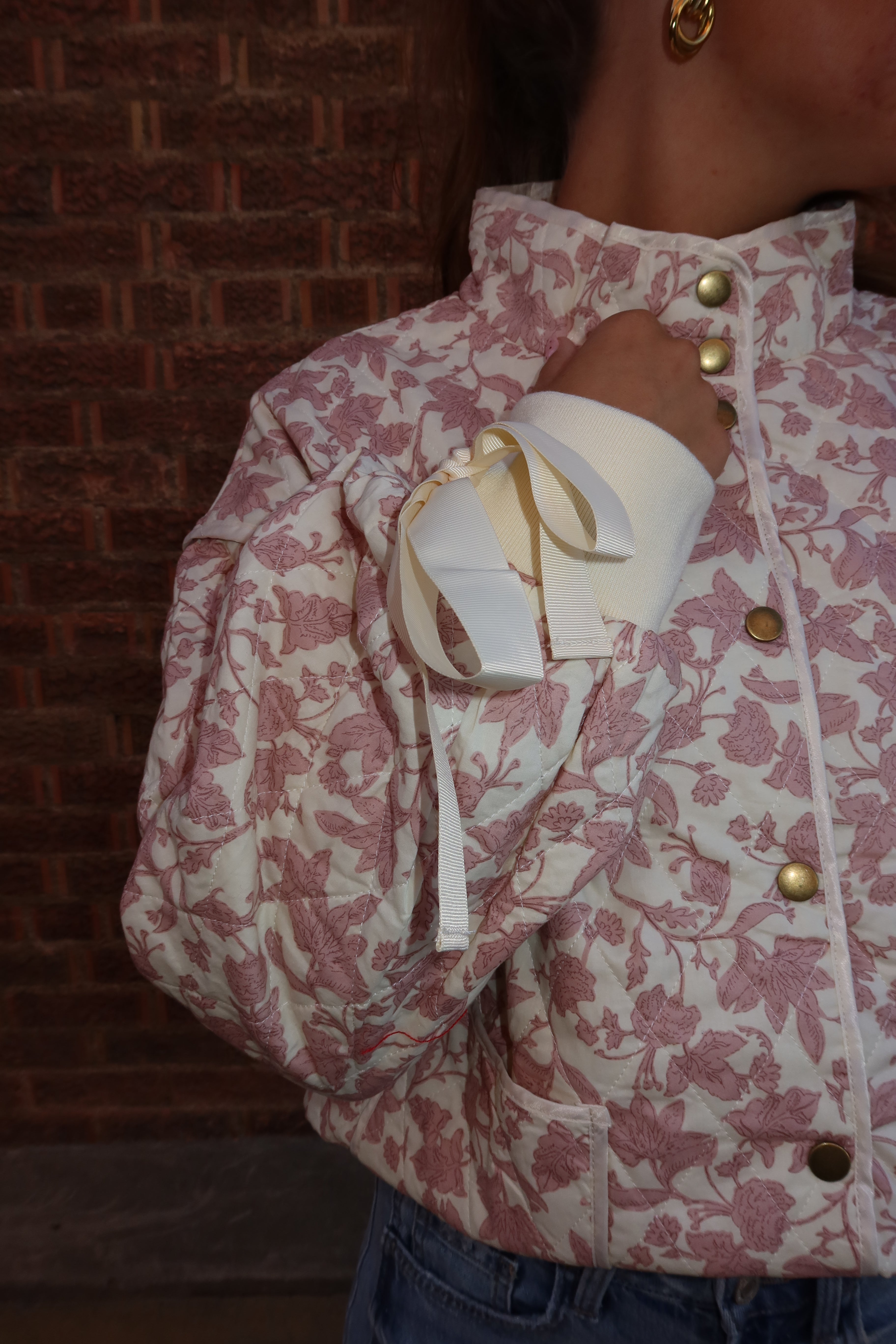 Ivory Pink Floral Jacket
