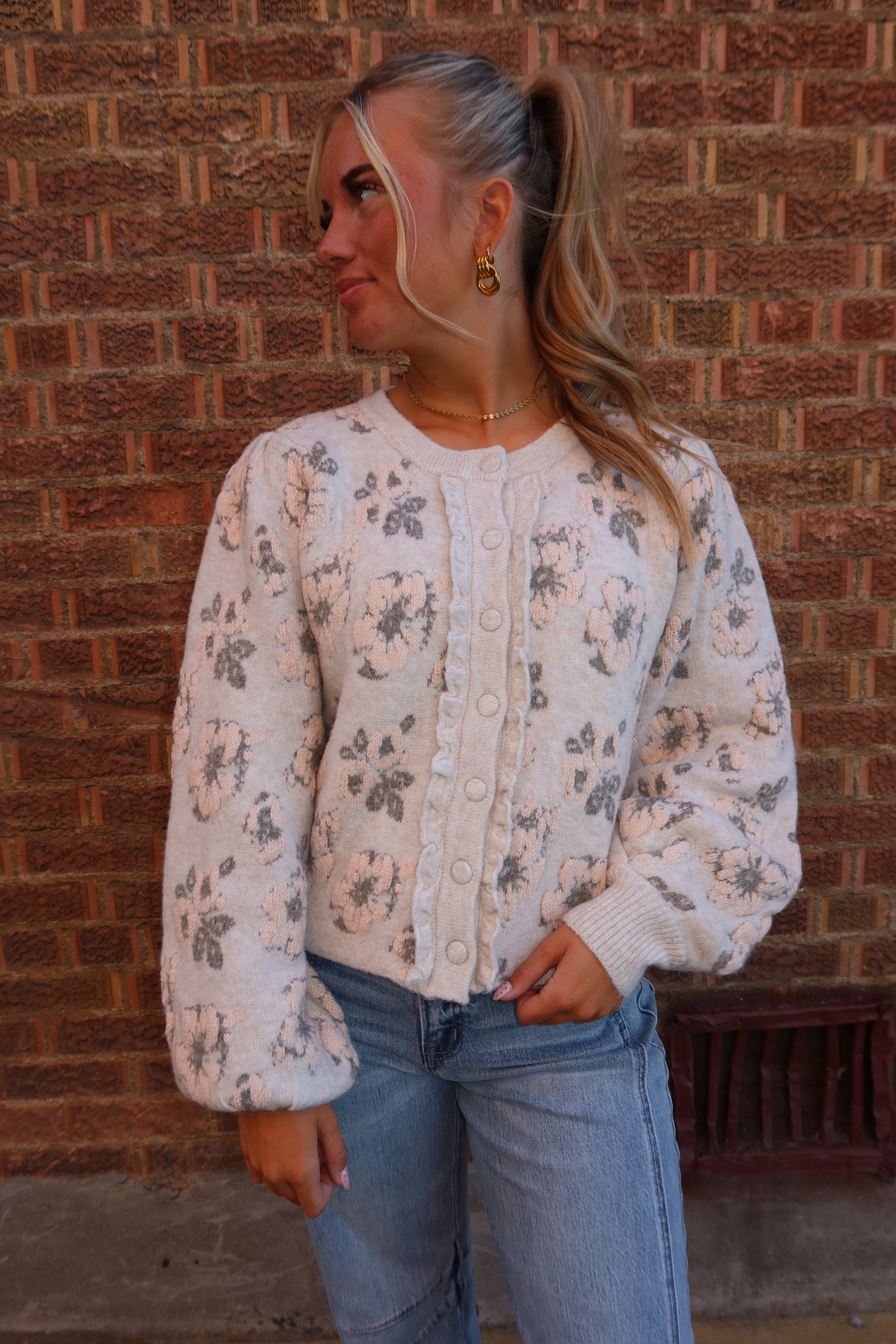 Frosted Petal Knit Sweater