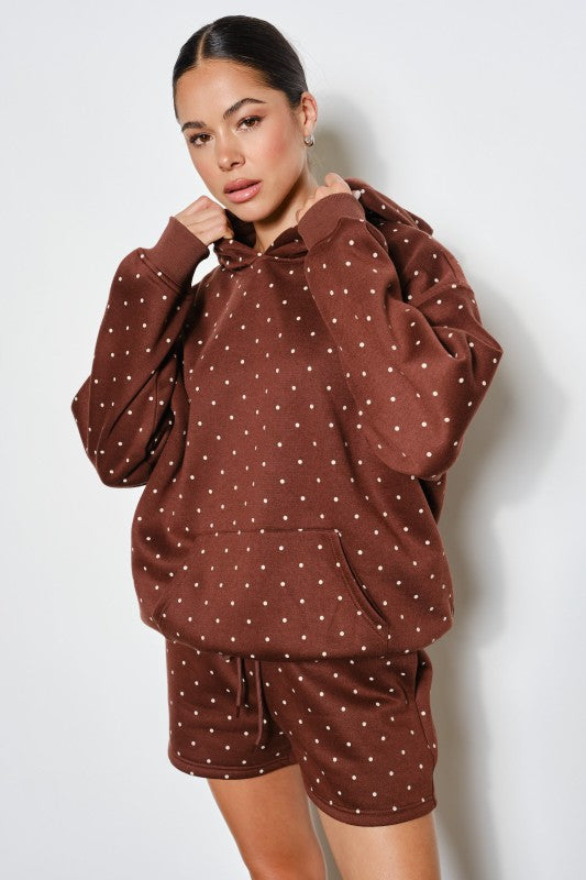 Cocoa Dot Cozy Hoodie
