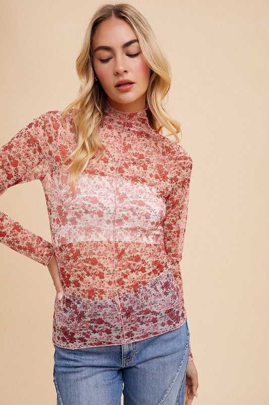 Floral Mesh Top