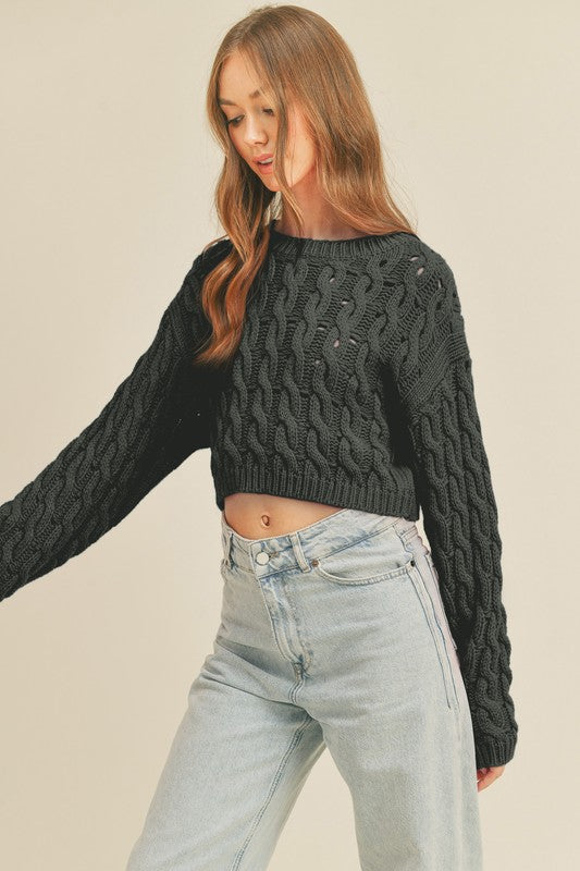 Black Crop Sweater