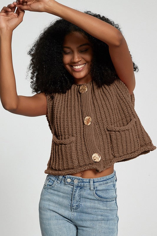 Gold Button Knit Sweater