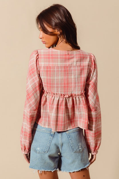 Flannel Tie Top