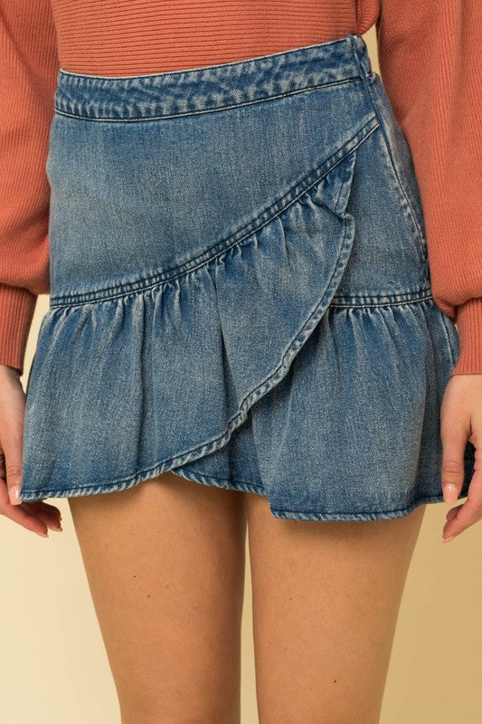 Detailed Denim Skirt