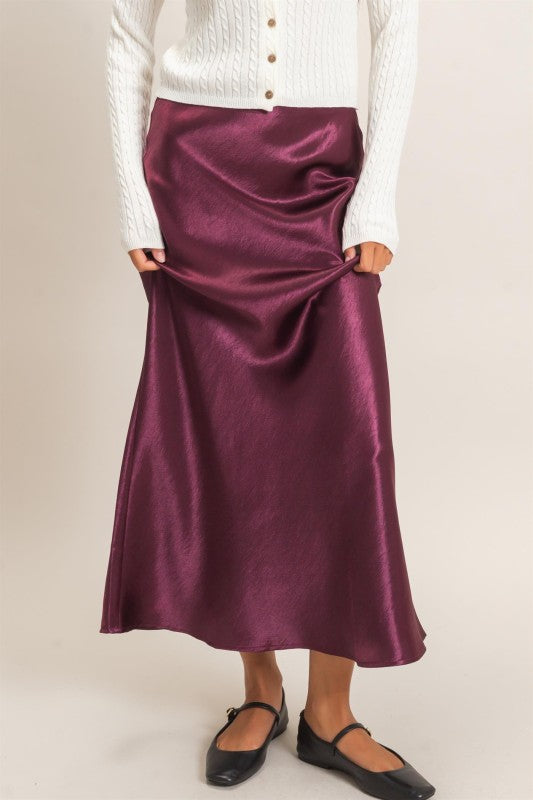 Mulberry Satin Skirt